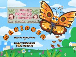 695. Fiestas mexicanas: mariposa monarca y guacamayo rojo